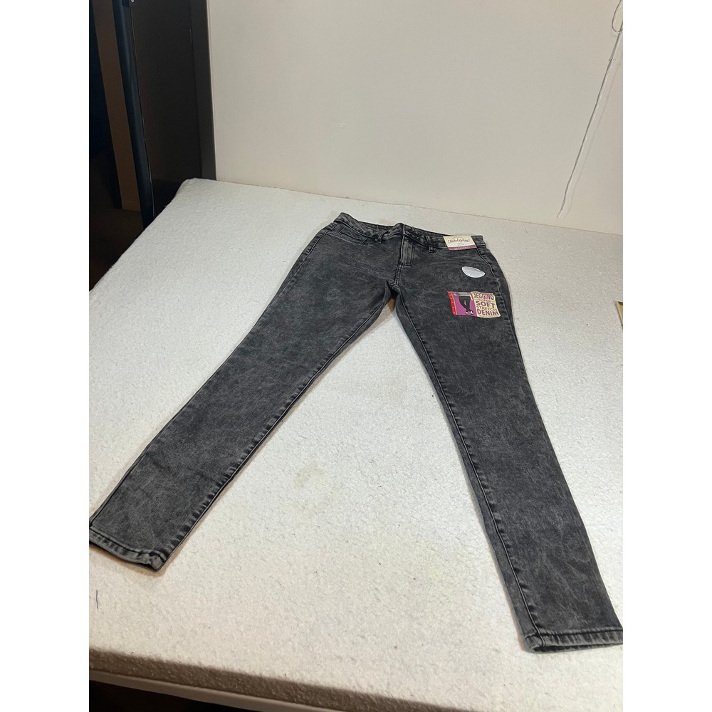 Faded Glory Womens Jeggings Size 6 Soft Stretch Denim Acid Wash Gray Skinny Jean